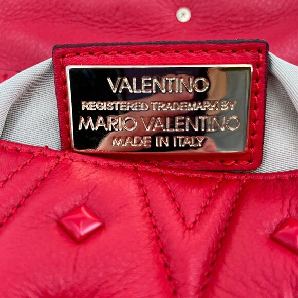 Valentino by Mario Valentino Poisson Crossbody Red Quilted Leather Bag - Picture 14 of 16